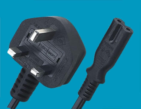 UK ASTA BSI 1363 Plug To IEC 60320 C7 Connector, UK Power Supply Cords