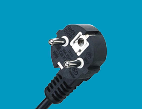 D03 Two-pole grounded non-rewirable plug, Europe VDE Power Cords