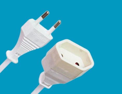 D01/Y001-Z Europe VDE Power Cords, Two-pole grounded non-rewirable plug